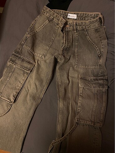 Zara orta bel kargo pantolon