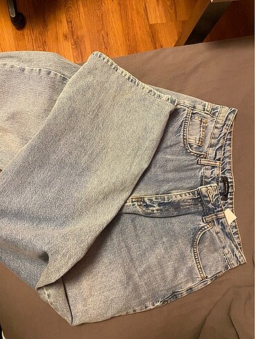 36 Beden Trendyol tam kot rengi wide leg jean
