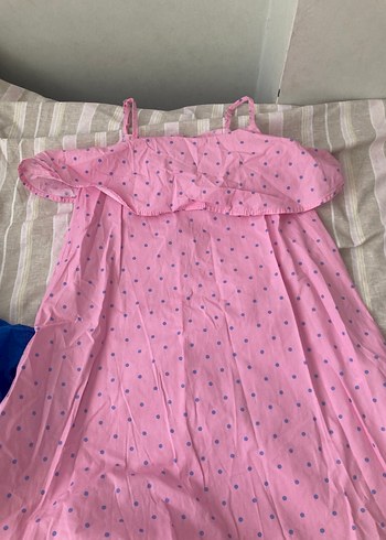 Pembe Fırfırlı Askılı Kız Elbisesi