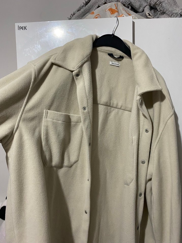 Bej Düğmeli Erkek Deri Ceket - Görsel 3