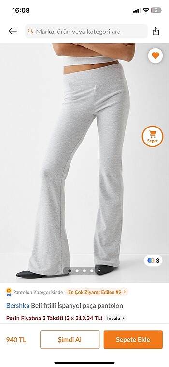 bershka ispanyol paça pantolon