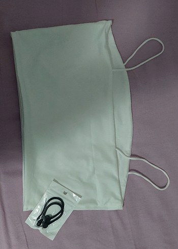 Beyaz Askılı Düz Yastık Kılıfı - Görsel 2