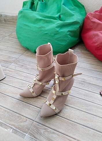 39 Beden camel Renk İnce topuklu bot