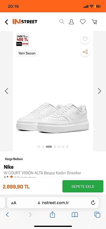 nike court vision alta 37,5