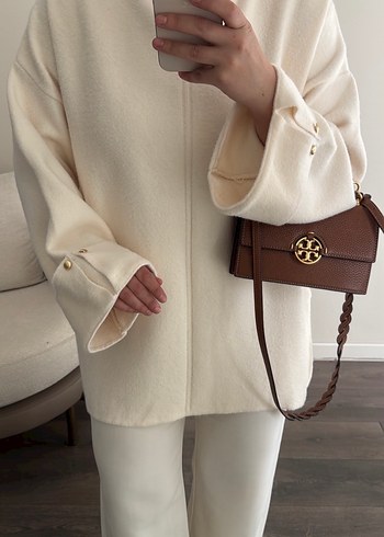 Düğmeli Bej Kadın Tunik - Görsel 2