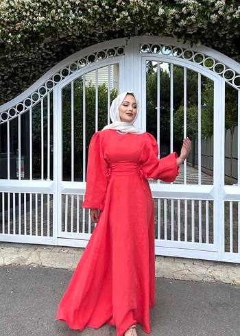 Pembe Drapeli Uzun Kollu Salaş Elbise - Görsel 2