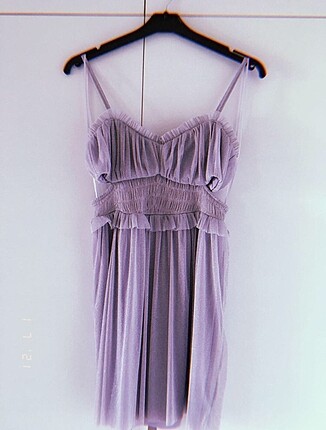 Lila Mini Elbise