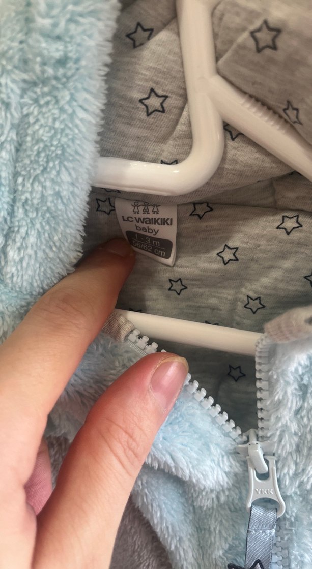 Gri Peluş Bebek Tulumu Kapüşonlu - Görsel 3