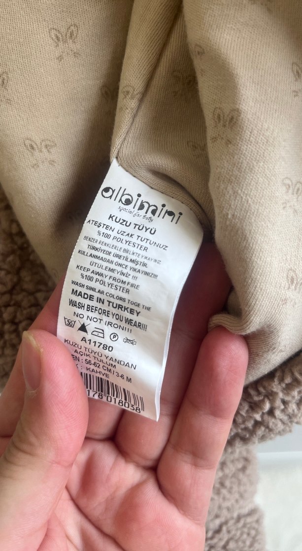 Kahverengi Nakışlı Bebek Tulumu - Görsel 2