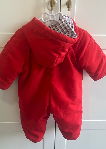 Kız Bebek Kırmızı Kürklü Tulumu - Görsel 2