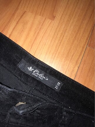 27 Beden Siyah kadife bayan pantalon