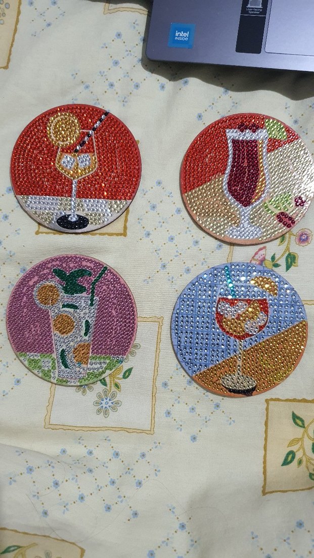 Renkli Taşlı Bardak Altlıkları Seti - Görsel 2