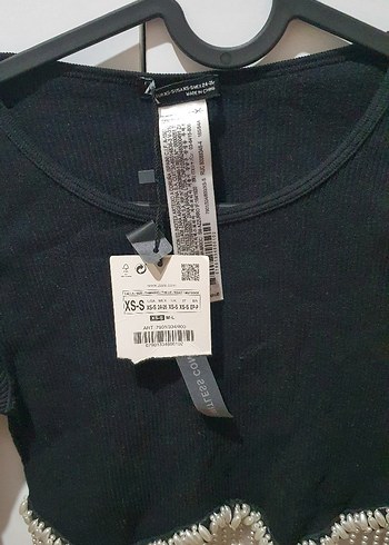 Zara Marka Boncuk Detaylı Crop Top - Görsel 2