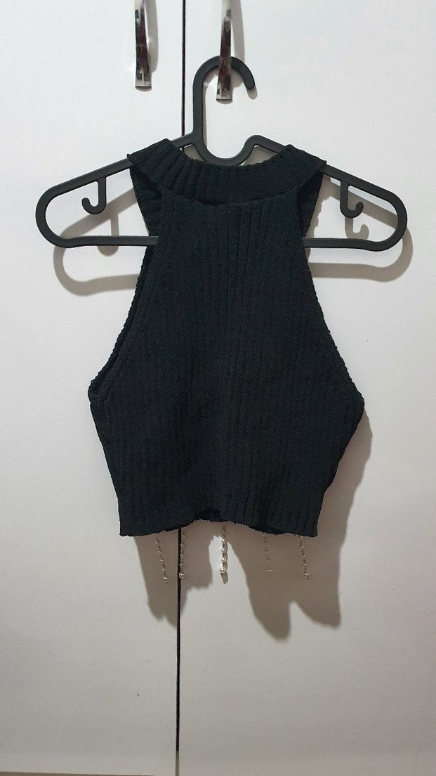 Zara Marka İnci İşlemeli Triko Bluz - Görsel 3