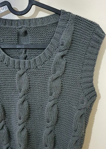 Gri Örgü Kadın Süveter - Görsel 2