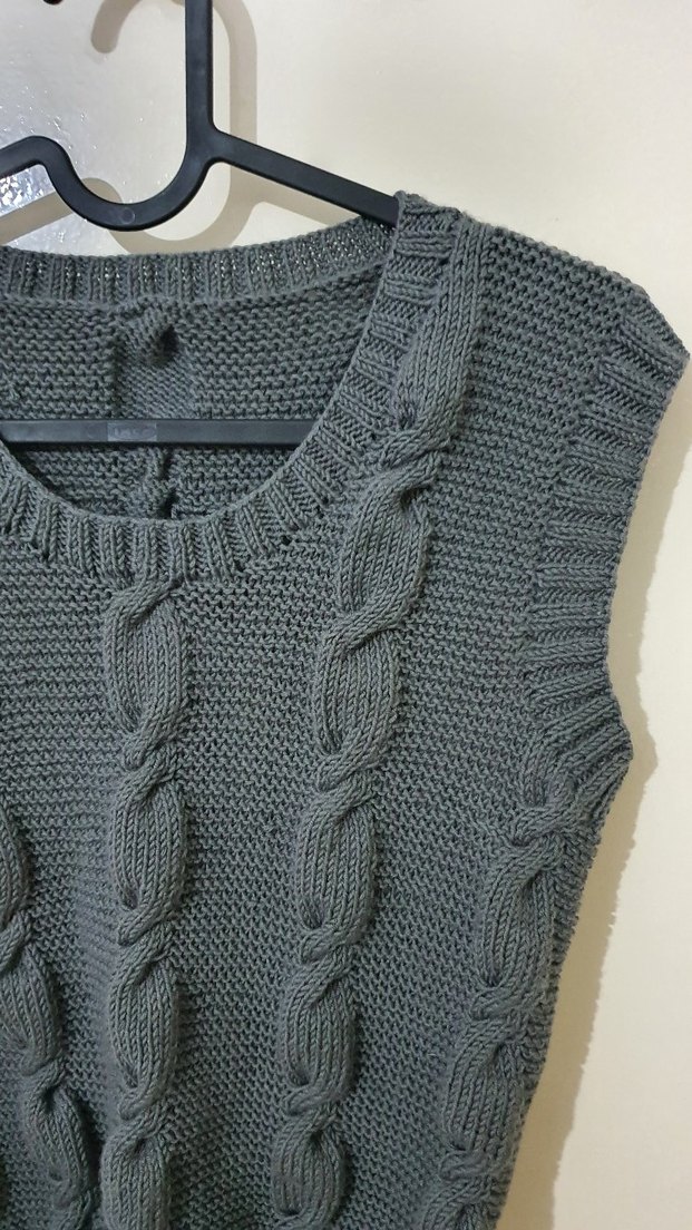 Gri Örgü Kadın Süveter - Görsel 2