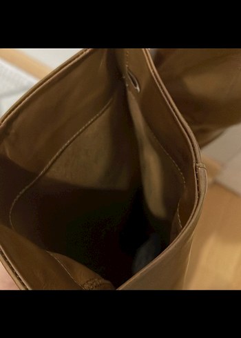37 Beden Kahverengi Deri Dizaltı Stiletto Çizme