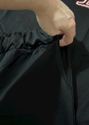 Siyah Rahat Kesim Kısa Kollu Pijama Takımı - Görsel 5