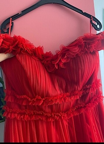 38 Beden kırmızı Renk Kına elbisesi