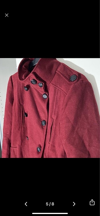 m Beden bordo Renk Pull&Bear Kaban