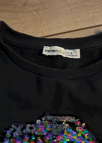 Kız Çocuk Siyah Payetli Sweatshirt Elbise - Görsel 3