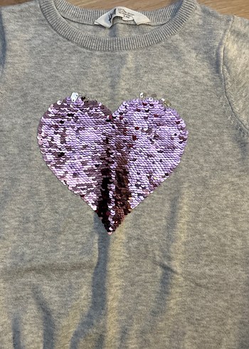 Kız Çocuk Gri Kısa Kollu Payetli Tunik - Görsel 3