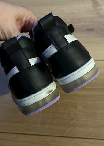 Çocuk Mor Siyah Cırt Cırtlı Spor Ayakkabı - Görsel 3