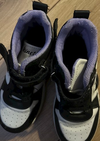 Çocuk Mor Siyah Cırt Cırtlı Spor Ayakkabı - Görsel 2