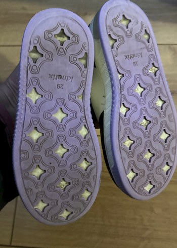 Çocuk Mor Siyah Cırt Cırtlı Spor Ayakkabı - Görsel 4