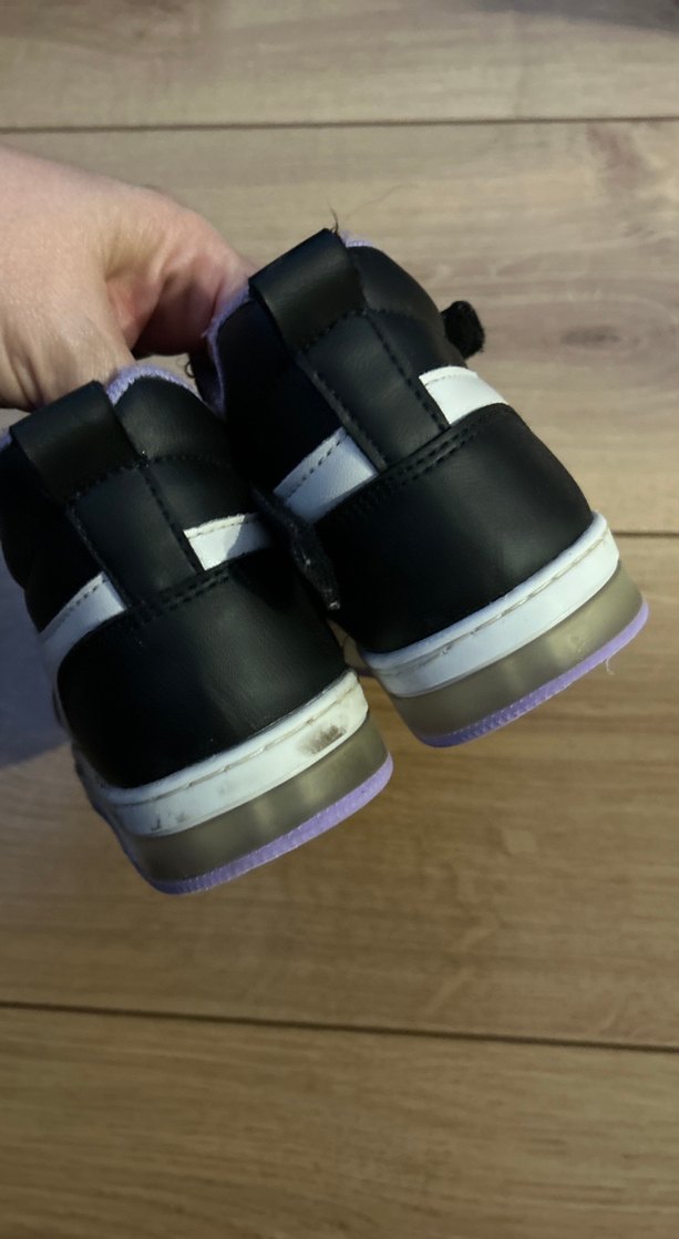 Çocuk Mor Siyah Cırt Cırtlı Spor Ayakkabı - Görsel 3