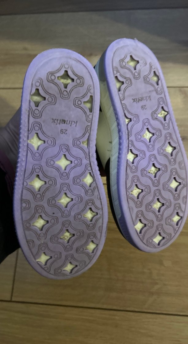 Çocuk Mor Siyah Cırt Cırtlı Spor Ayakkabı - Görsel 4