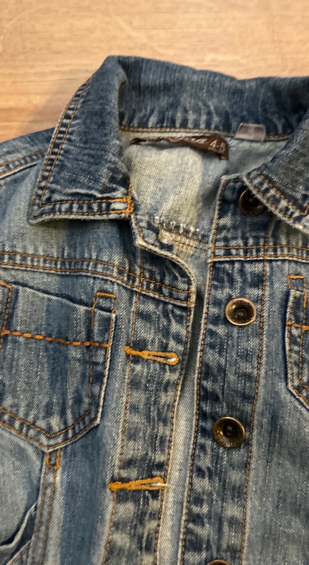 Kız Çocuk Lacivert Düğmeli Kot Ceket - Görsel 3