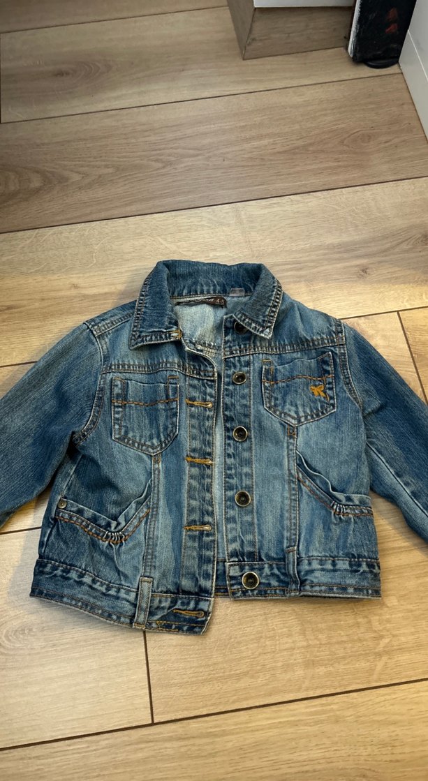 Kız Çocuk Lacivert Düğmeli Kot Ceket - Görsel 2