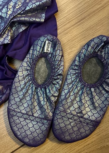 Parlak Mavi Kız Çocuk Mayo ve Ayakkabı Seti - Görsel 2