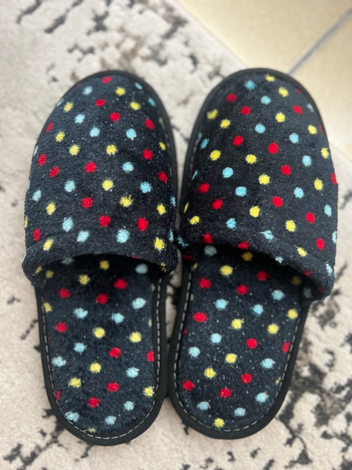 Renkli Puantiyeli Kadın Ev Terliği - Görsel 3