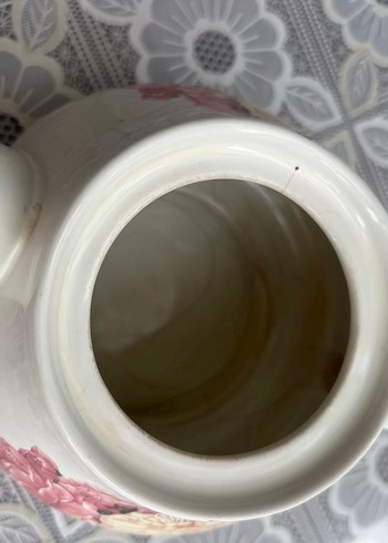 Karaca Çiçek Desenli Beyaz Porselen Demlik - Görsel 4