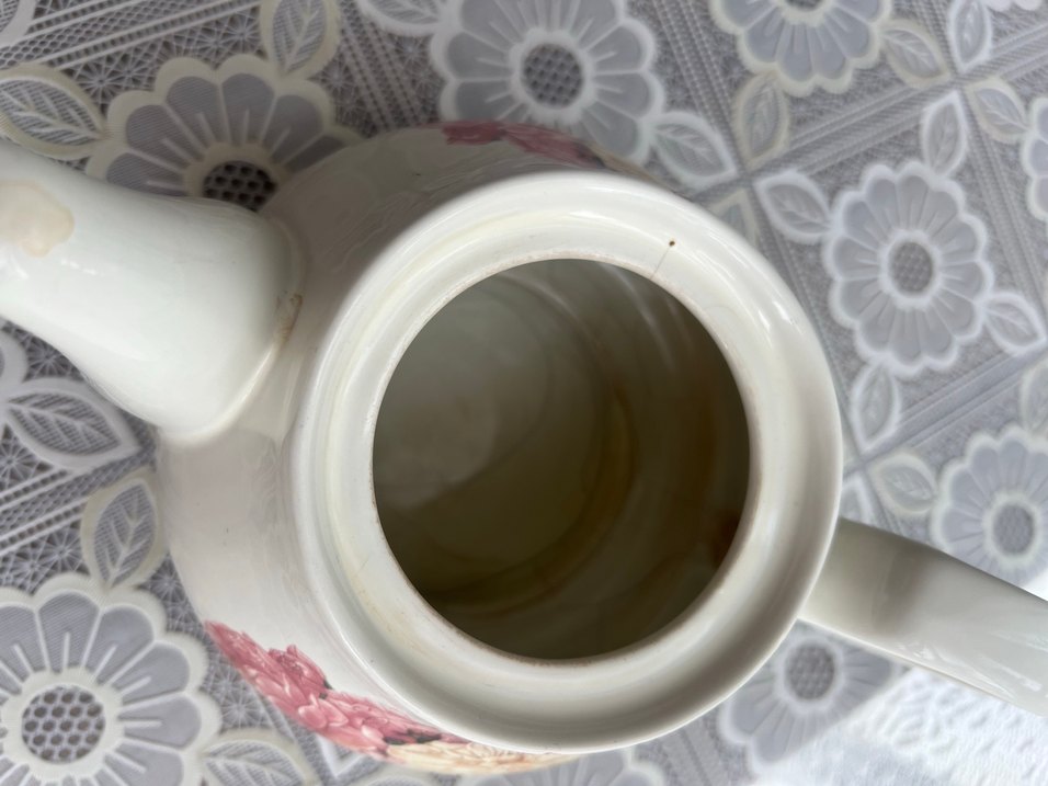 Karaca Çiçek Desenli Beyaz Porselen Demlik - Görsel 4