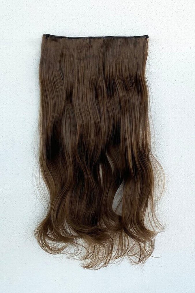 Isıya Dayanıklı Yarımay Çıt Çıt Saç no 8 Fındık Kahve  Dalgalı - Görsel 2