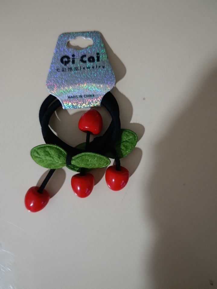 Renkli Kiraz Figürlü Lastikli Çocuk Saç Tokası - Görsel 2