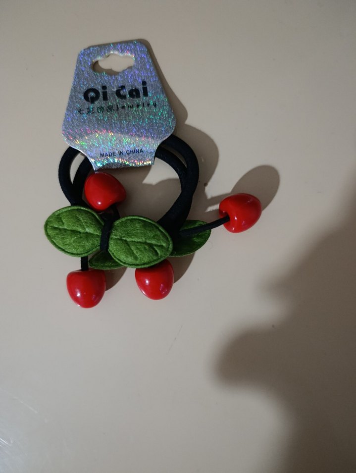 Renkli Kiraz Figürlü Lastikli Çocuk Saç Tokası - Görsel 3