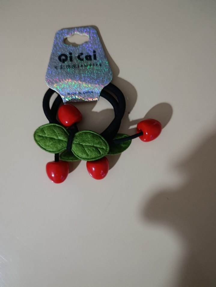 Renkli Kiraz Figürlü Lastikli Çocuk Saç Tokası - Görsel 4