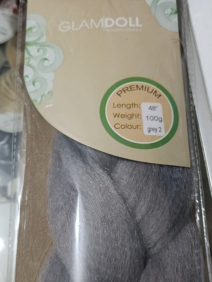 2 GREY  100 GR AFRİKA ÖRGÜSÜ 
 60 cm (açılmış hali 1.20 m) - Görsel 3