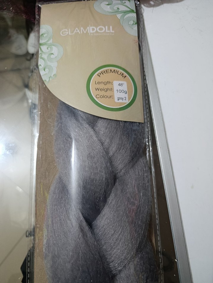 2 GREY  100 GR AFRİKA ÖRGÜSÜ 
 60 cm (açılmış hali 1.20 m) - Görsel 2