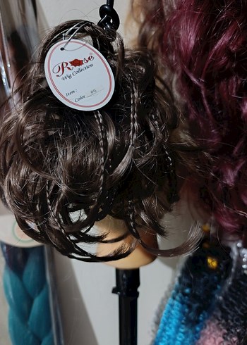 MİNİK DETAY ÖRGÜLÜ LASTİKLİ SAÇ POSTİJ - Görsel 3