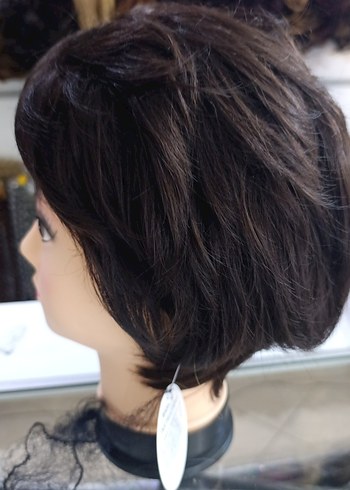 koyu kestane Kısa erkek Peruk - Görsel 6