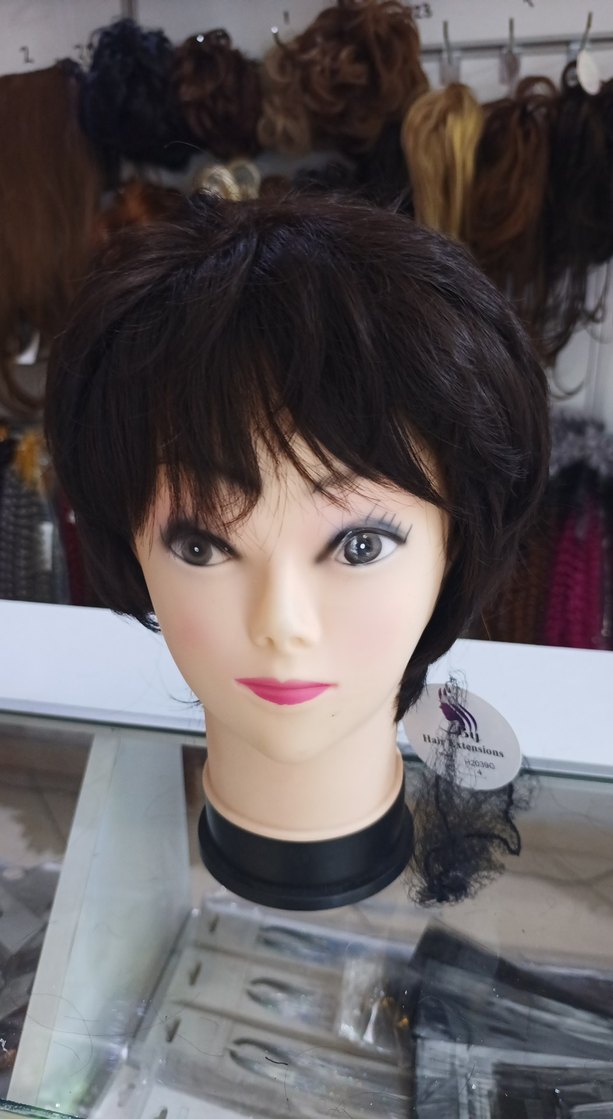 koyu kestane Kısa erkek Peruk - Görsel 2