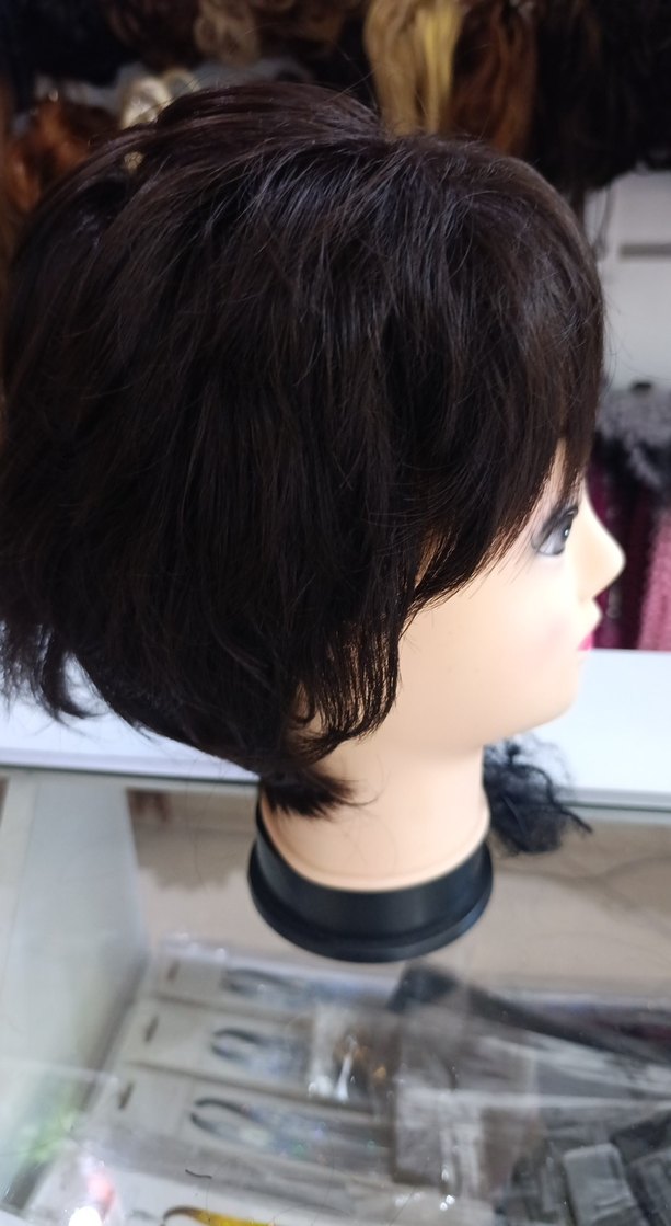 koyu kestane Kısa erkek Peruk - Görsel 4