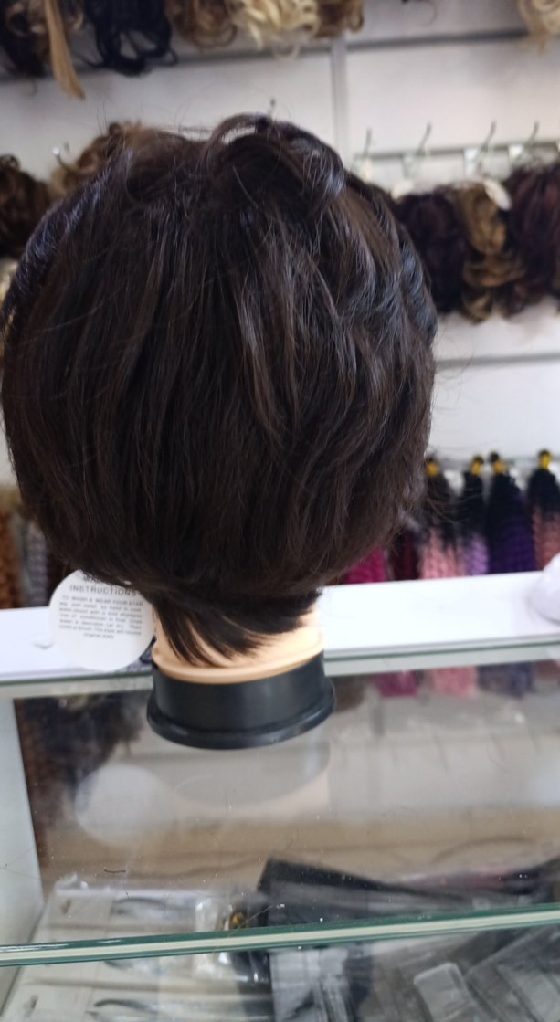 koyu kestane Kısa erkek Peruk - Görsel 5