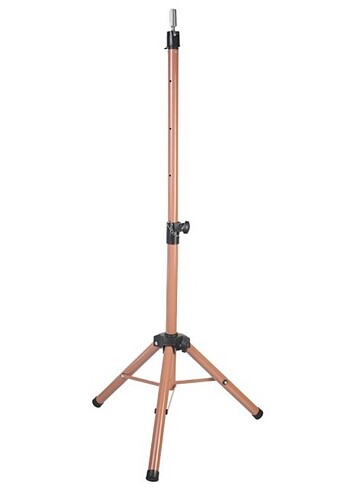 Kuaför Eğitim Mankeni İçin Metal Tripod - Simli Gold + Taşıma Ça - Görsel 4