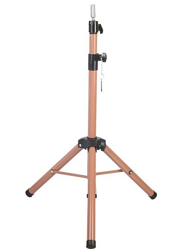 Kuaför Eğitim Mankeni İçin Metal Tripod - Simli Gold + Taşıma Ça - Görsel 5